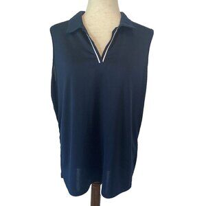 COURT HALEY Womens Size XXL Sleeveless Golf Tennis Performance Shirt Top Navy